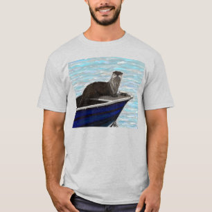 T-shirt Otter dans une peinture de bateau