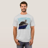 T-shirt Otter dans une peinture de bateau (Devant entier)