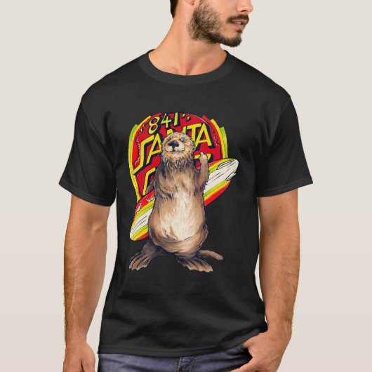 T-shirt Otter de surf 841 Otter My Way Dude California Ott (Devant)