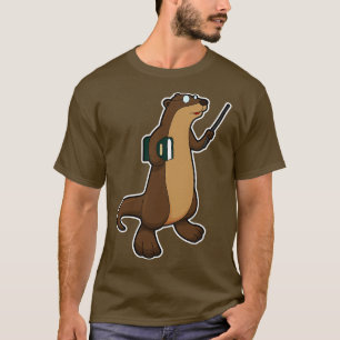 T-shirt Otter en tant qu'enseignant avec Pointeur de livre