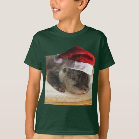 T-shirt Otter endormi de Noël (Devant)