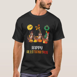 T-shirt Otter Halloween Pup Christmas Happy Hallothanksmas
