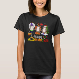 T-shirt Otter Halloween Pup Christmas Happy Hallothanksmas