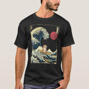 T-shirt Otter Japonais Kanagawa Vague drôle Surf Animal VN