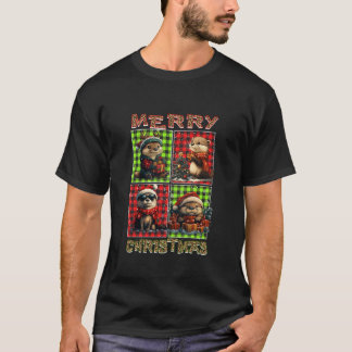 T-shirt Otter Leopard Buffalo Plaid Animaux Amoureux Joyeu