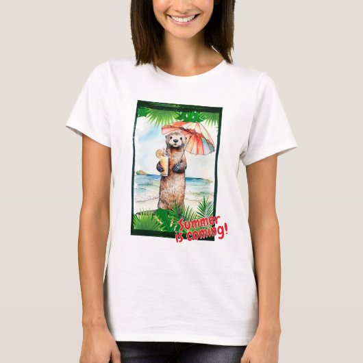 T-shirt Otter "L'été arrive !" (Devant)