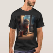 T-shirt Otter  Nerd Otter Drinking Coffee  1 (Devant)