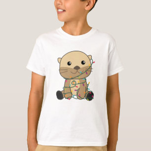 T-shirt Otter Noël Neige Animaux d'hiver Otter