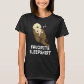 T-shirt Otter Otter Nap Dormir Pyjama Pyjama Nig (Devant)