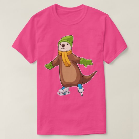 T-shirt Otter Patinage sur glace Patins sur glace (Design devant)