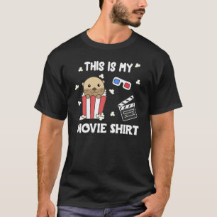 T-shirt Otter Popcorn Films Coin Soirée Films Regarder