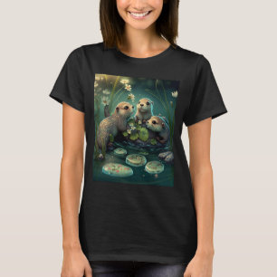 T-shirt Otter Puns Jolies Otters Jouer 2