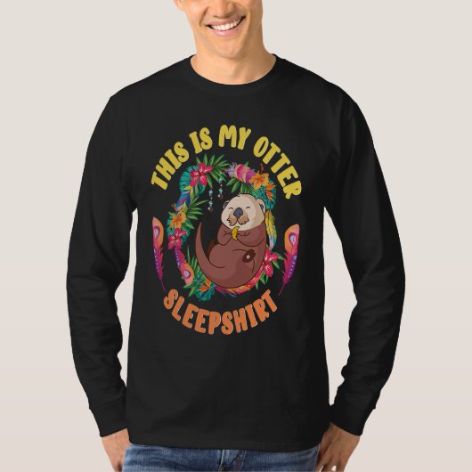 T-shirt Otter Sleeping Otter Sea Otter  Otter Sleep (Devant)