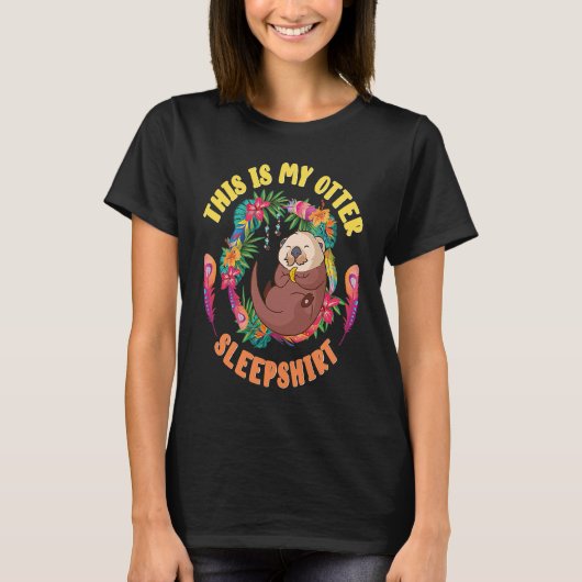 T-shirt Otter Sleeping Otter Sea Otter  Otter Sleep (Devant)