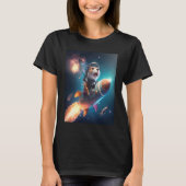 T-shirt Otter Space Puns Space Otter Riding A Rocket (Devant)