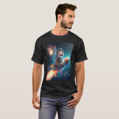T-shirt Otter Space Puns Space Otter Riding A Rocket (Devant entier)
