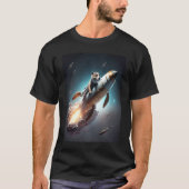 T-shirt Otter Space Puns Space Otter Riding A Rocket  3 (Devant)