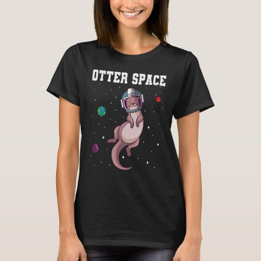 T-shirt Otter Space Solar System Planètes Space Traveller  (Devant)