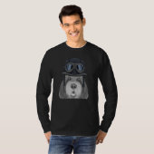 T-shirt Otterhound Wearing Vintage Motorcycle Helmet (Devant entier)