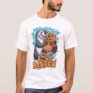 T-shirt Otterly Adorable Beaver Love : style Anime