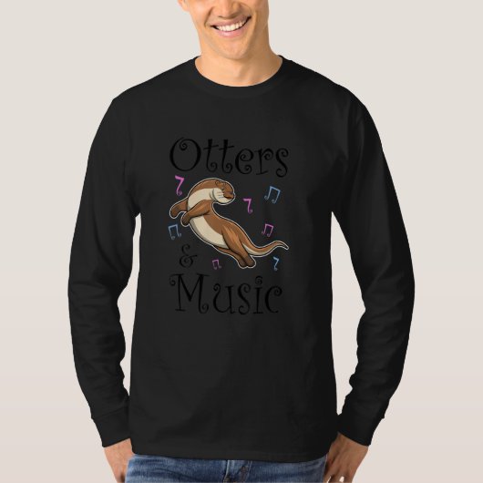T-shirt Otters Musician Music Notes Dancing Sea Otter (Devant)