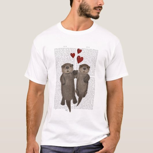 T-shirt Otters tenant les mains (Devant)