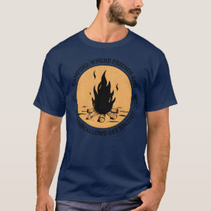 T-shirt où amis et marshmallows se font griller vintage