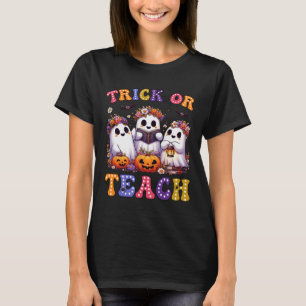 T-shirt Ou Enseigner Halloween Ghost Citrouille Éffrayant
