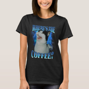 T-shirt Où est le chat café drôle Bootleg style Hip Hop