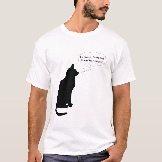 T-shirt Où est mon cheeseburger ? (Devant)