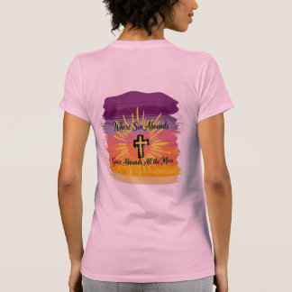 T-shirt Où le péché abonde Croix Sunset Script