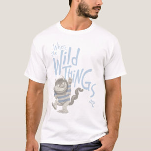 T-shirt Où sont les bêtes sauvages Citation - Bleu