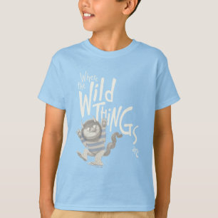T-shirt Où sont les monstres Citation - Bleu