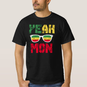 T-shirt Ouais Mon Jamaïcain Vacances Jamaïque Reggae Rasta