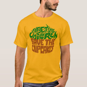 T-shirt Oubliez les enfants - vert+Chocolat
