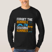 T-shirt Oubliez les lapins que je chasse les Hunnies Patin (Devant)