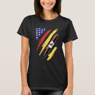 T-shirt Ouganda Américain Grosse Drapeau USA Patriot Herit