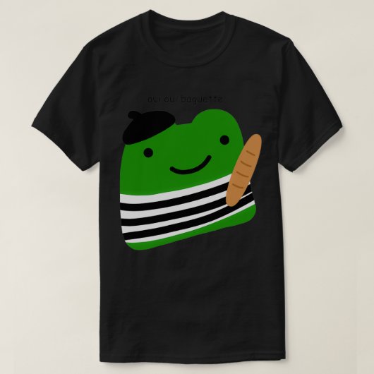 T-shirt oui baguette grenouille française (Design devant)