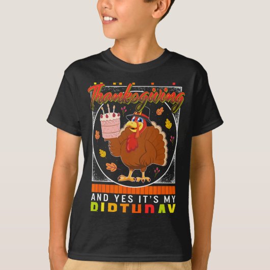 T-shirt Oui C'est mon anniversaire Turquie Automne Costume (Devant)