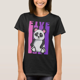 T-shirt Oui J'ai 5 ans Panda Thème 5ème anniversaire Parti