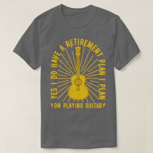 T-shirt Oui J'Ai Un Régime De Retraite Drôle Guitariste (Design devant)