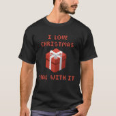 T-shirt Oui J'Aime Noël Faire Avec Il Pixel Game Block (Devant)
