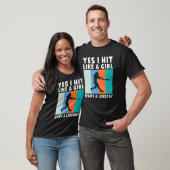 T-shirt Oui, je frappe comme une fille qui veut une leçon  (Unisexe)