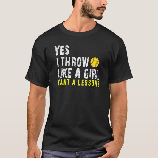 T-shirt Oui Je Jette Comme Une Fille Veut Une Leçon De Sof (Devant)