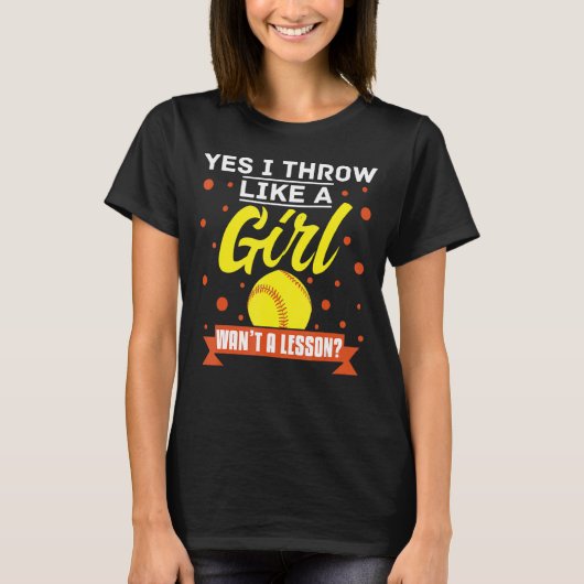 T-shirt Oui Je Jette Comme Une Fille Veut Une Leçon De Sof (Devant)