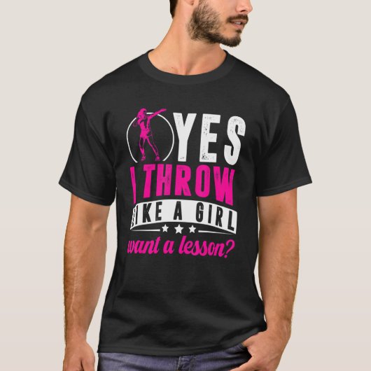 T-shirt Oui Je Jette Lika A Girl Shot Putter Female Track (Devant)