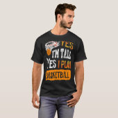 T-shirt Oui Je Joue Au Basket (Devant entier)