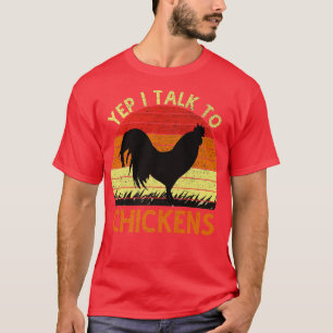 T-shirt Oui, Je Parle À Chicken Vintage Funny Chicken Farm
