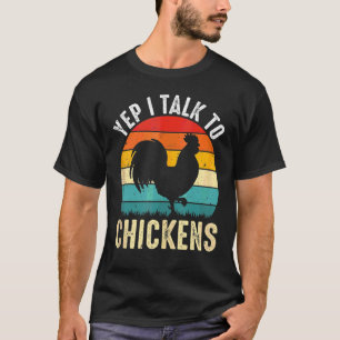 T-shirt Oui, Je Parle À Chickens Damen Herren Hühner Bäuer