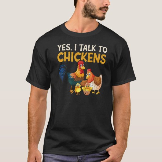 T-shirt Oui Je Parle À Chickens Farm Chicken Farmer 1 (Devant)